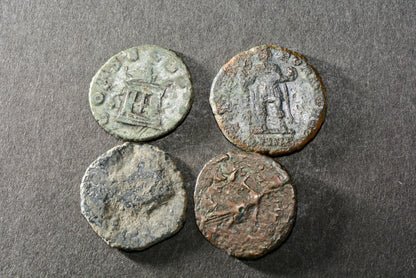 Four ancient Roman bronze coins M13