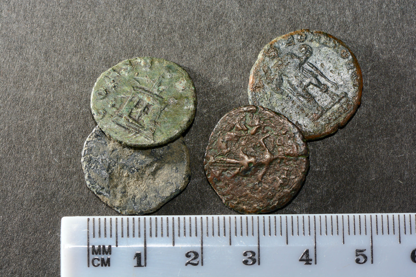 Four ancient Roman bronze coins M13