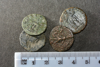 Four ancient Roman bronze coins M13