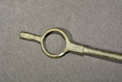 Ancient Roman bronze bird topped distaff spinning tool