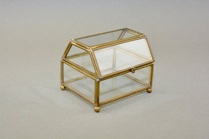 Vintage brass and glass bijouterie box