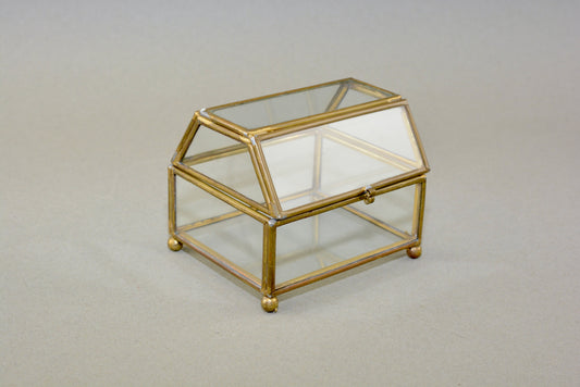 Vintage brass and glass bijouterie box
