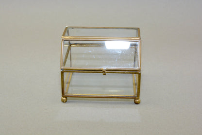 Vintage brass and glass bijouterie box