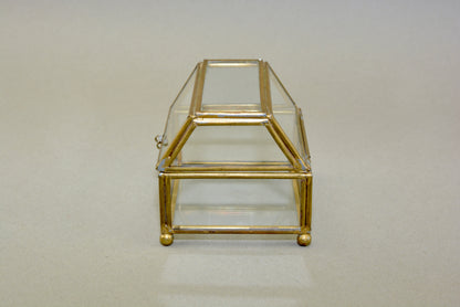 Vintage brass and glass bijouterie box