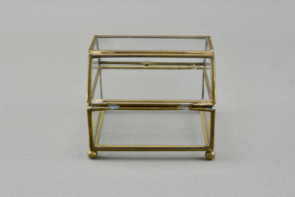 Vintage brass and glass bijouterie box