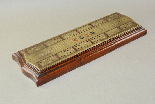 Edwardian cribbage board with drawer