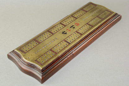 Edwardian cribbage board with drawer