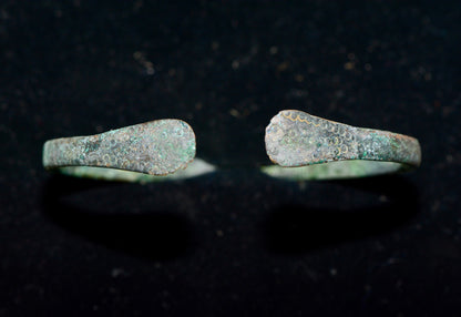 Ancient Celtic bronze decorated bangle torc circa.400 BC M18