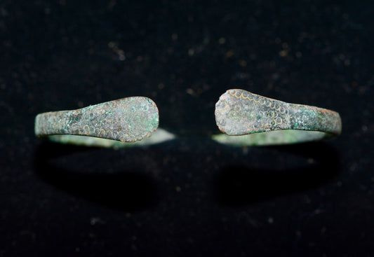 Ancient Celtic bronze decorated bangle torc circa.400 BC M18