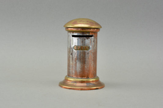 English brass money box coin bank