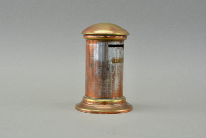 English brass money box coin bank