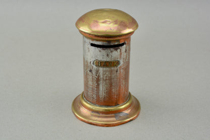 English brass money box coin bank