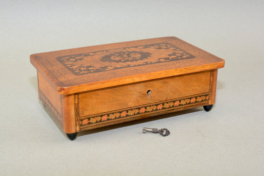 Italian inlaid musical jewellery box